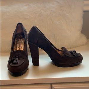 Sam Edelman brown suede high heels